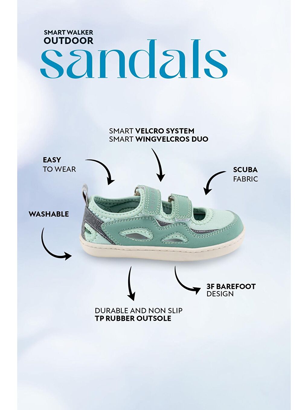 Smart Walker Outdoor Sandals Yeşil Duo-1