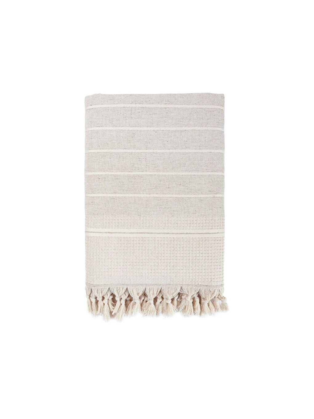 Arden Banyo Havlusu %100 Organik Pamuk Karışımlı Kenevir Havlu Bej 70x140 Cm-1