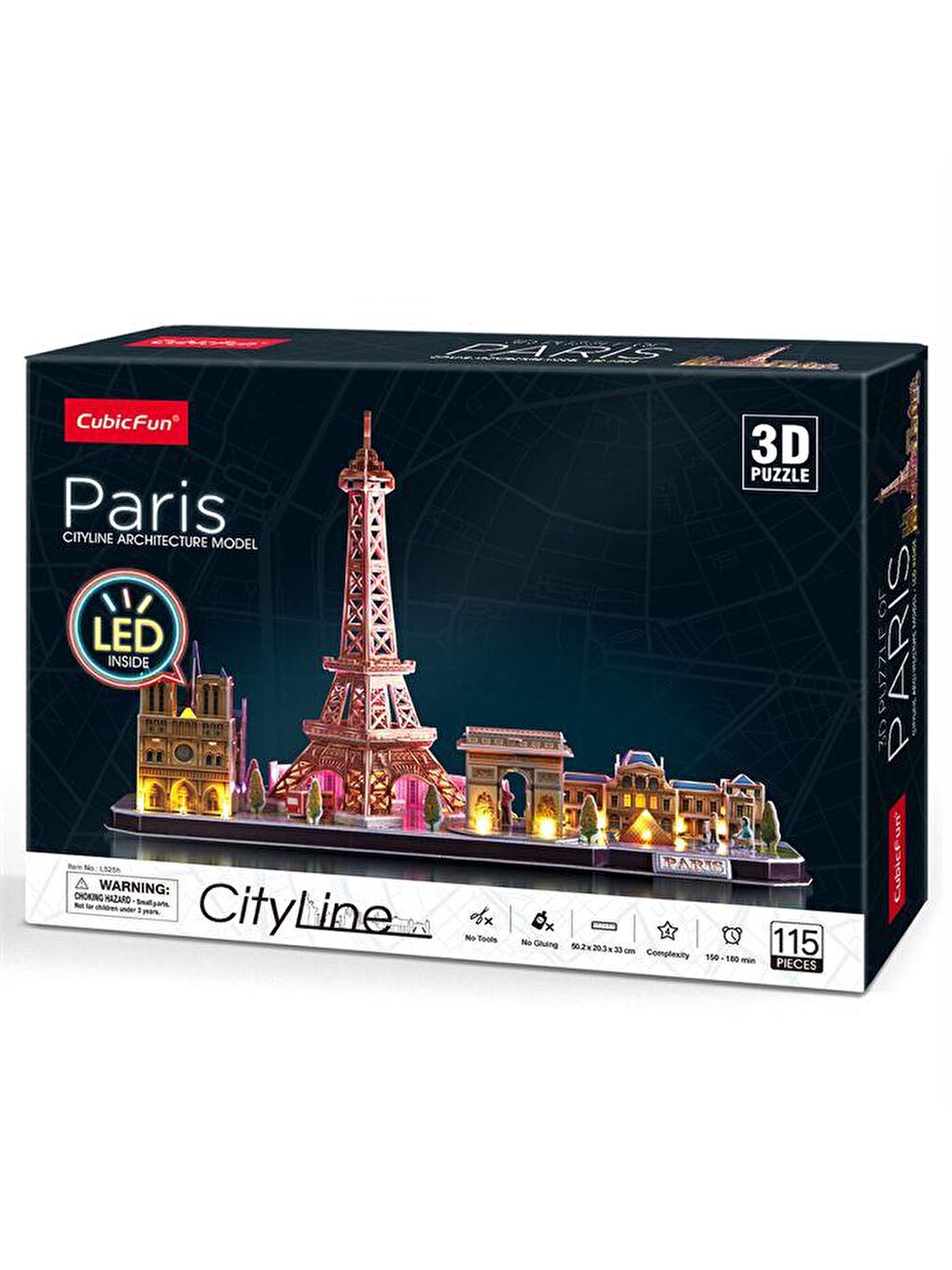 Cubic Fun Karışık 3D 115 Parça LED Işıklı Puzzle Paris