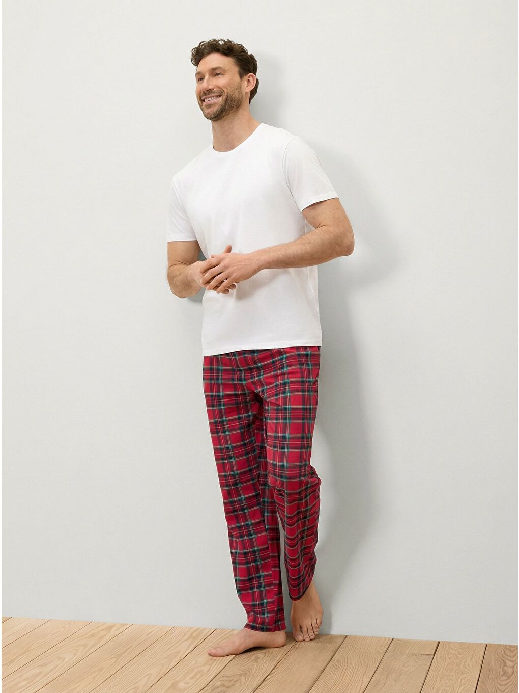 Erkek Pijama Altı, Kırmızı Kareli