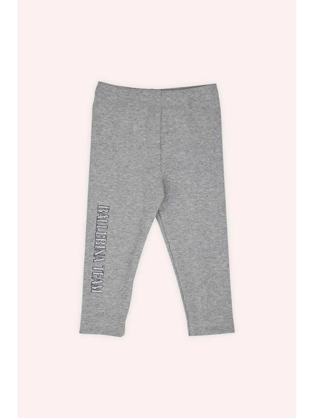 Kız Bebek Baskı Detaylı Gri-Melanj Tayt