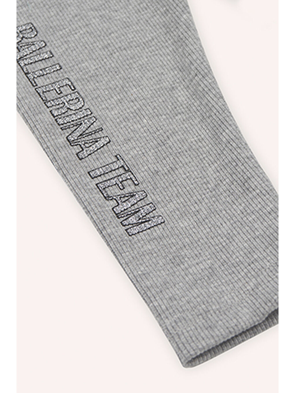 Kız Bebek Baskı Detaylı Gri-Melanj Tayt-2