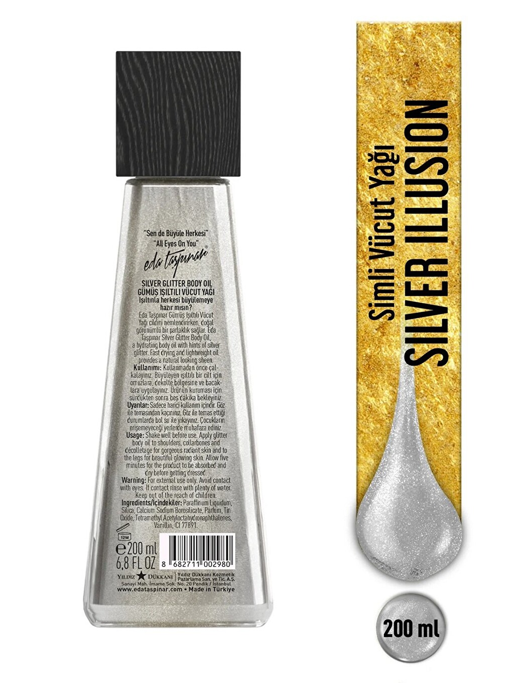 Simli Vücut Yağı Silver Illusion - 200 Ml (egx90)-1