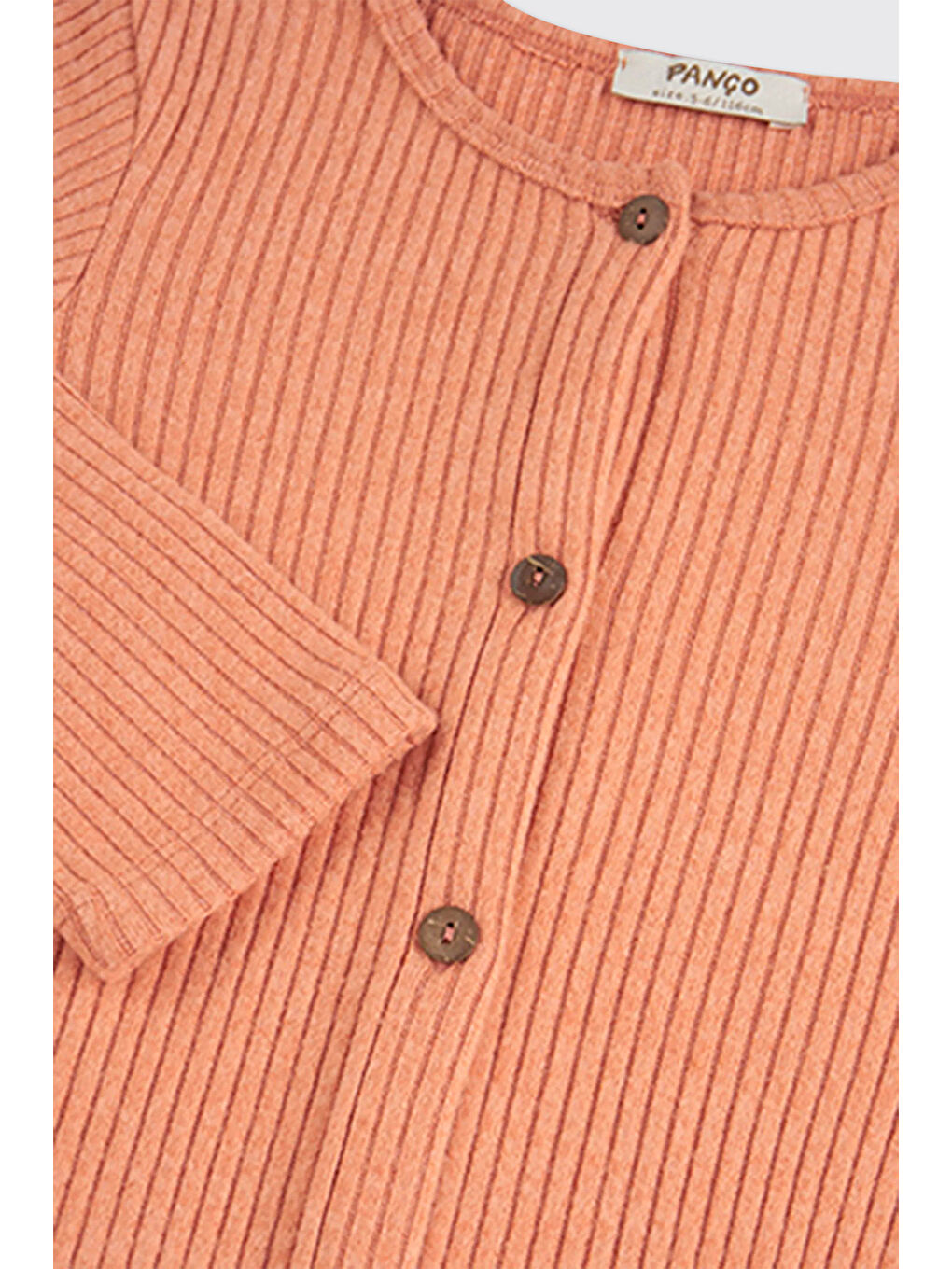 Kahverengi Kız Çocuk Örme Kiremit 2'li Triko Takım-5