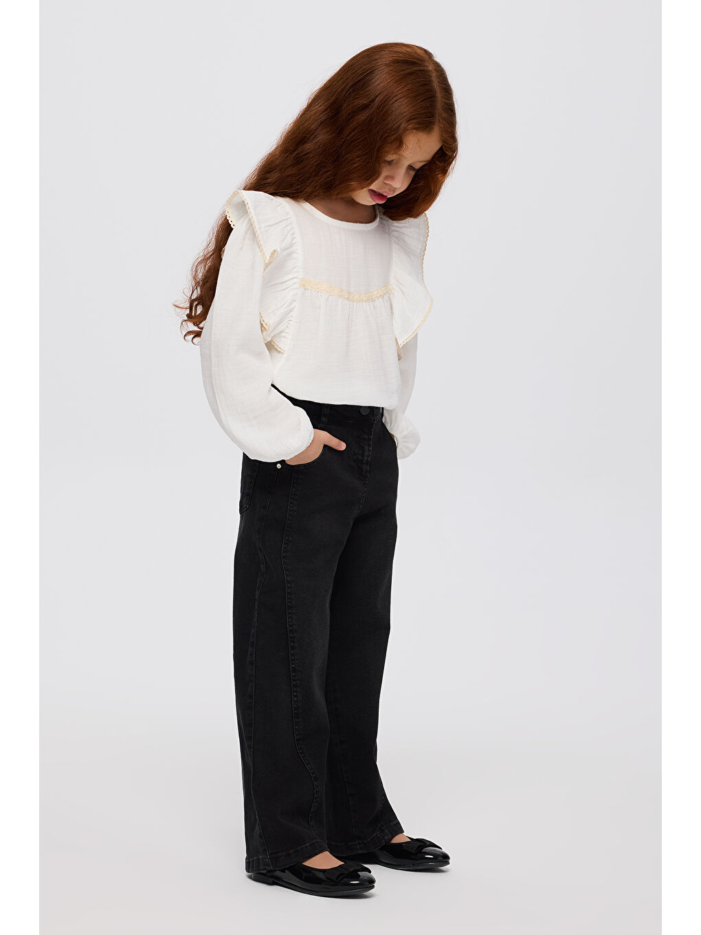 Kız Çocuk Siyah Jean Pantolon-2