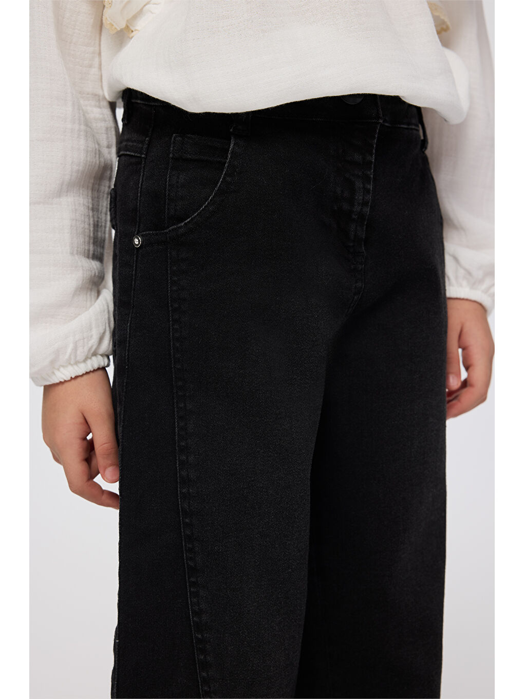 Kız Çocuk Siyah Jean Pantolon-3