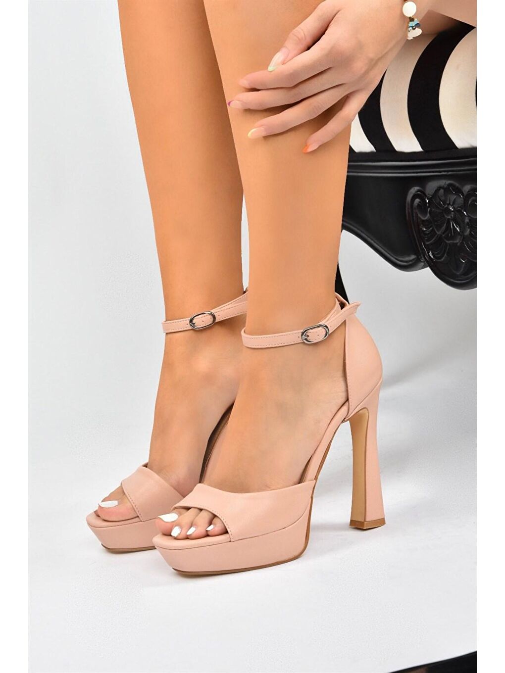 Pembe Pudra Platform Topuklu Kadın Ayakkabı K404580109-2