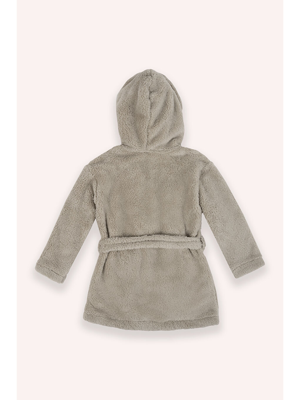 Unisex Pelüş Bej Sabahlık-2