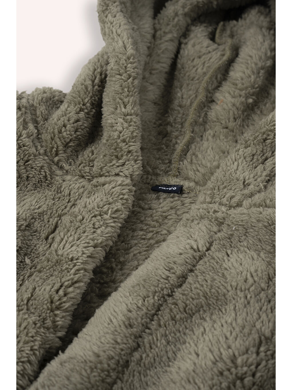 Unisex Pelüş Haki Sabahlık-1