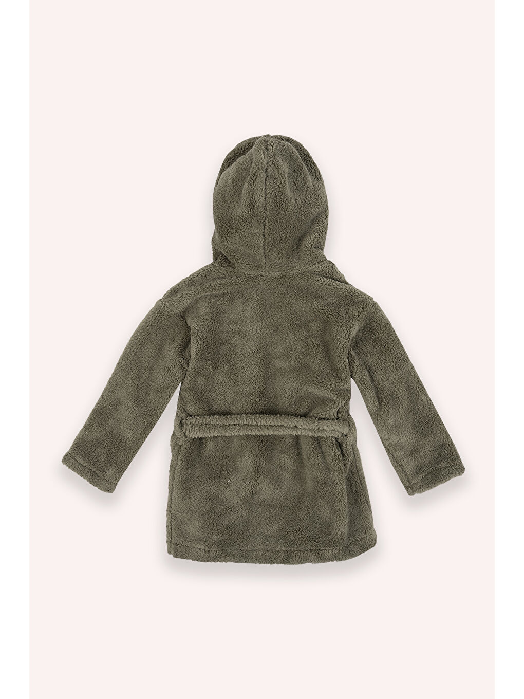 Unisex Pelüş Haki Sabahlık-2