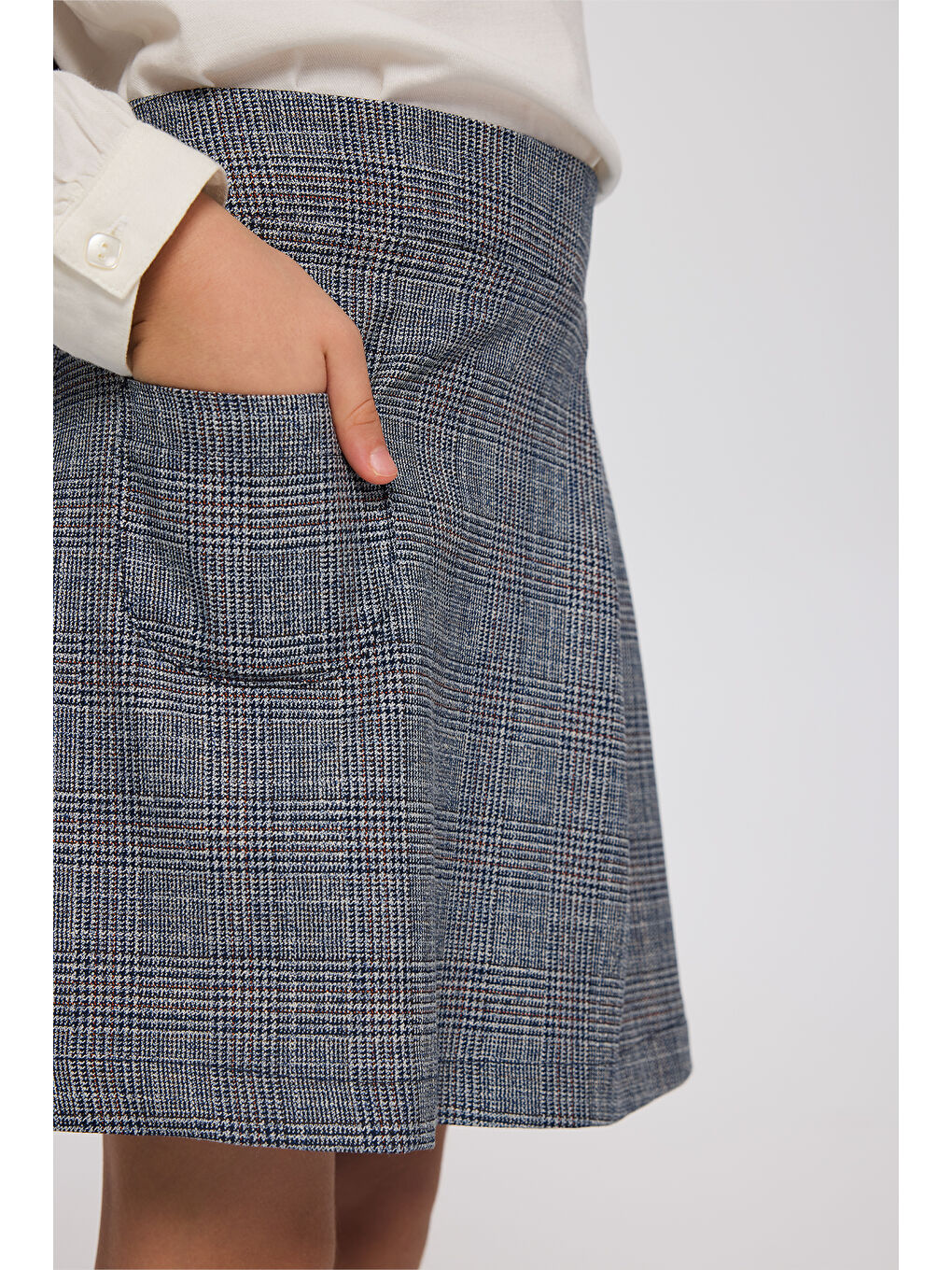 Kız Çocuk Lacivert Ekose Etek-5