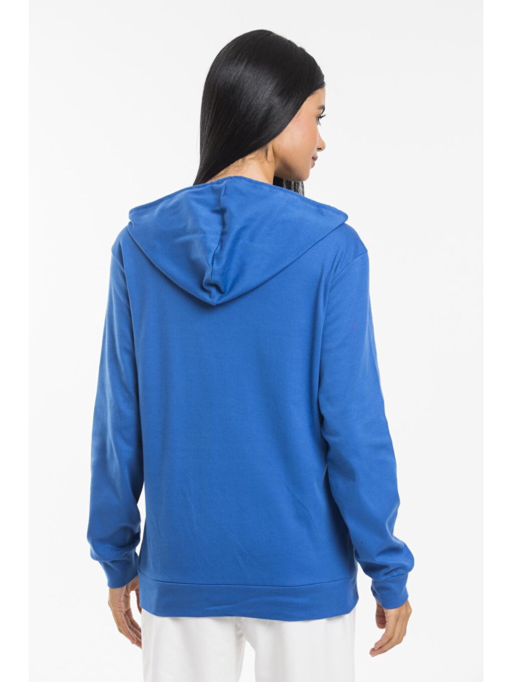 Süperlife Mavi Kadın Kapüşonlu Regular Fit Baskılı Sweatshirt SPR21K61 - 4