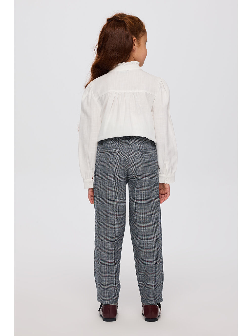 Kız Çocuk Lacivert Ekose Pantolon-6