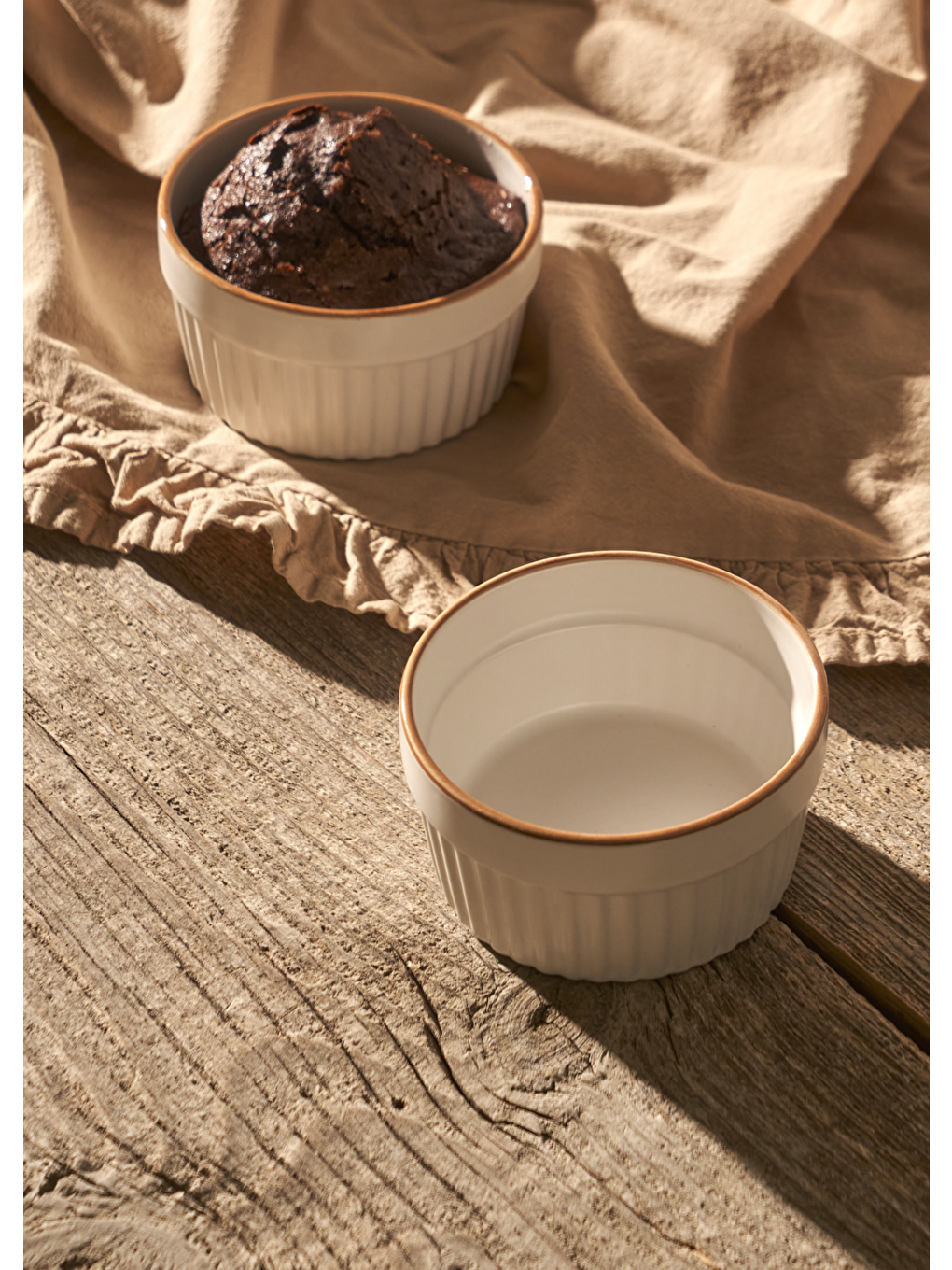 Vislo 2'li Sufle Kabı Seti Beyaz-kahverengi (200 Ml)