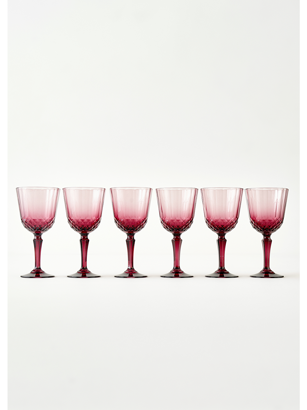 Pembe Colore Kesme Kadeh 6'lı Gül Kurusu