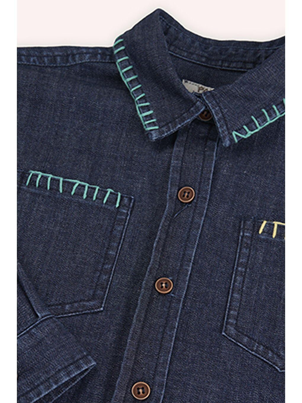 Kız Çocuk Lacivert Jean Gömlek-4
