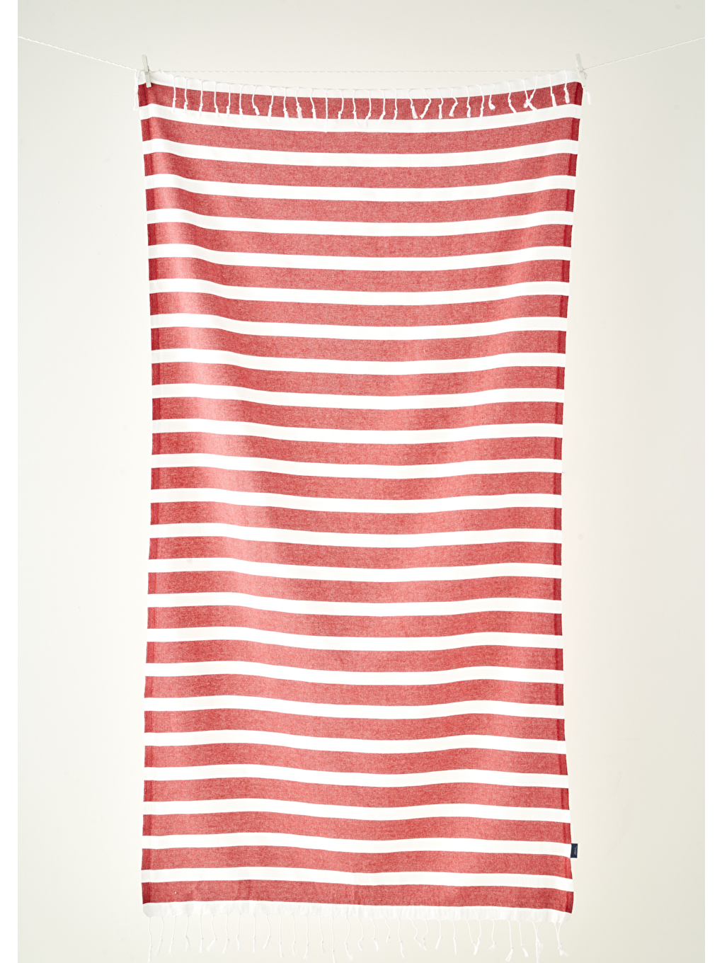 %100 Pamuk Lua Çizgili Peştamal Kırmızı (95x180 Cm)