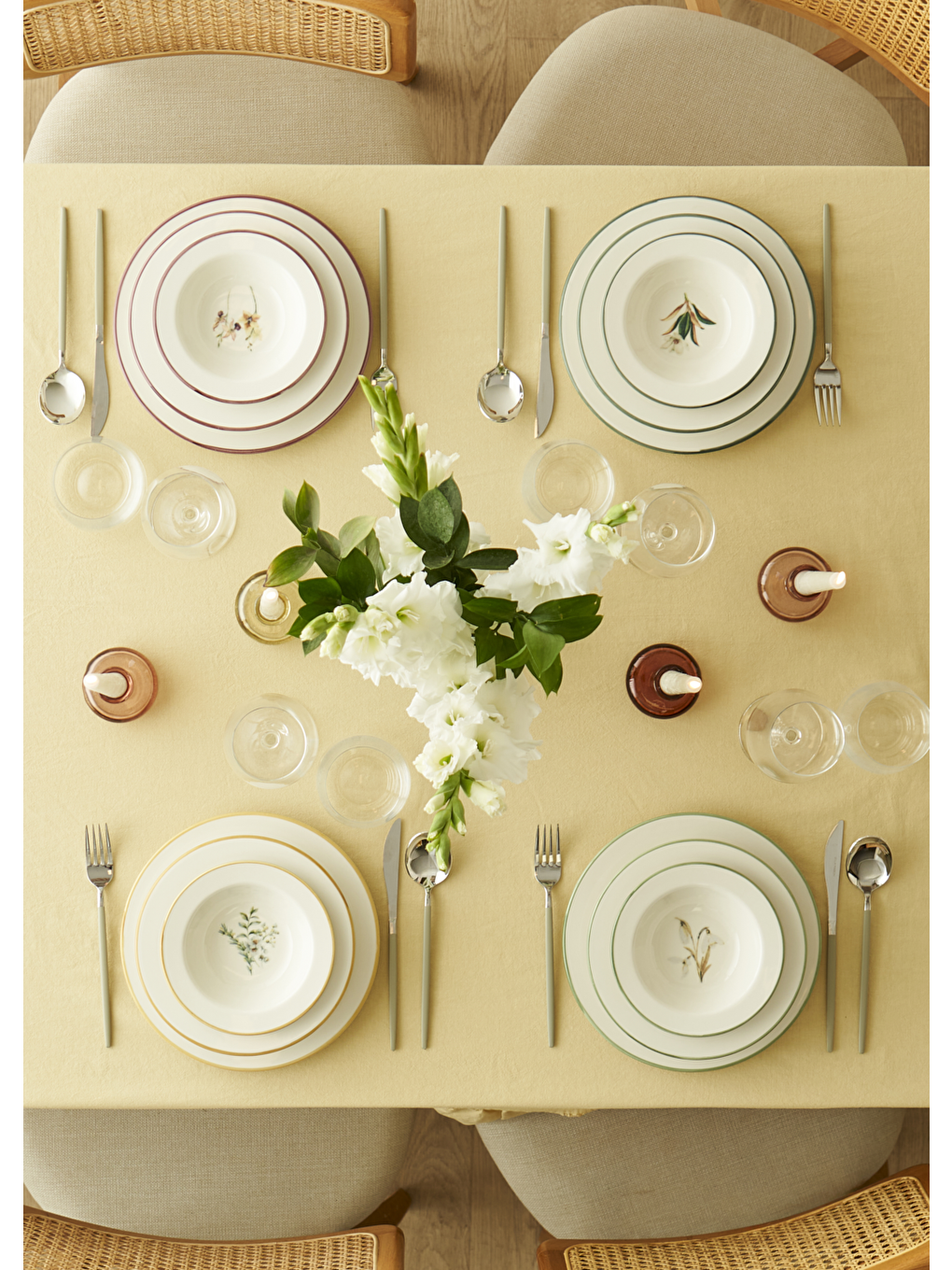 Karışık Garden Stoneware 12 Parça 4 Kişilik Yemek Takımı Mix