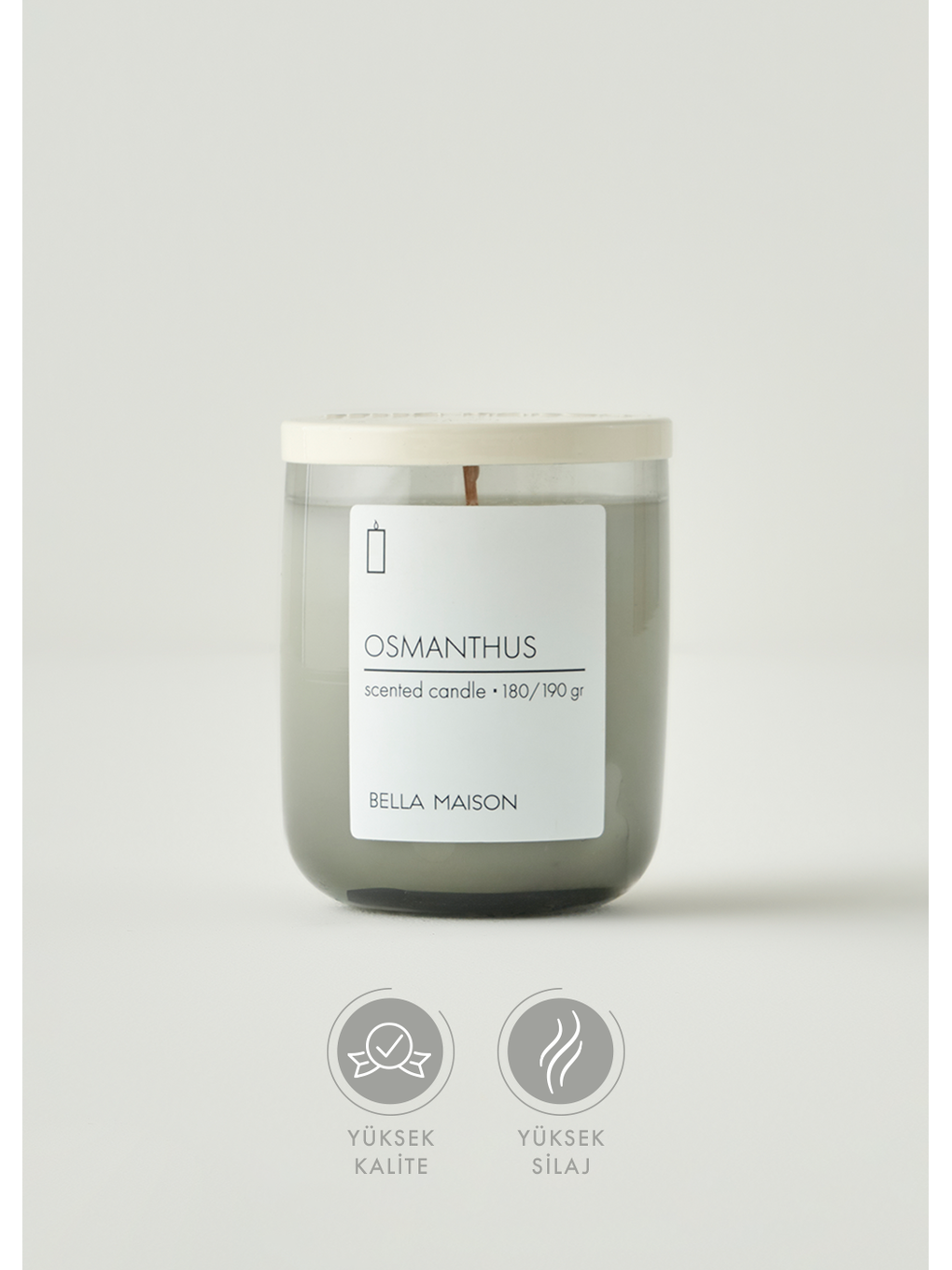 Beyaz Osmanthus Ahşap Fitilli Soy Wax Mum