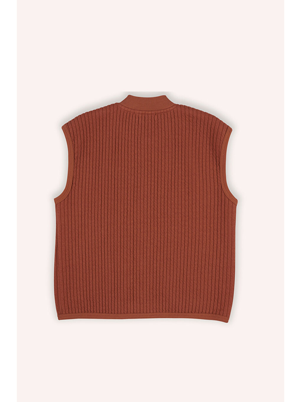 Kahverengi Erkek Çocuk Fermuarlı Kiremit Rengi Yelek-2
