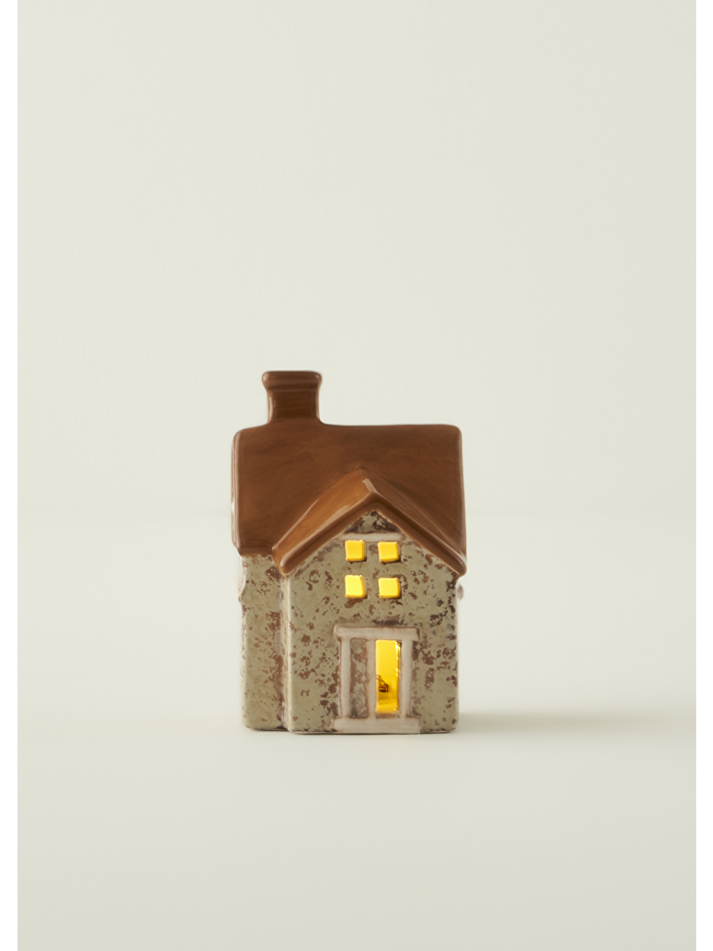 Kahverengi Home Yılbaşı Ledli Aydınlatma Kiremit (8x8x12 Cm)