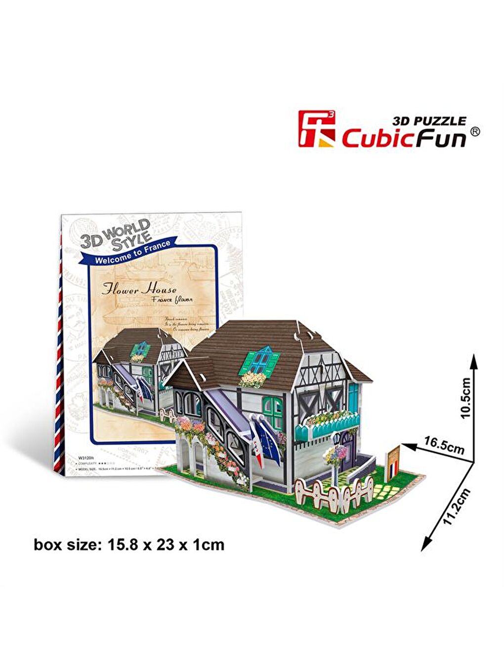 Cubic Fun Karışık 3D 31 Parça Puzzle Fransız Çiçek Evi