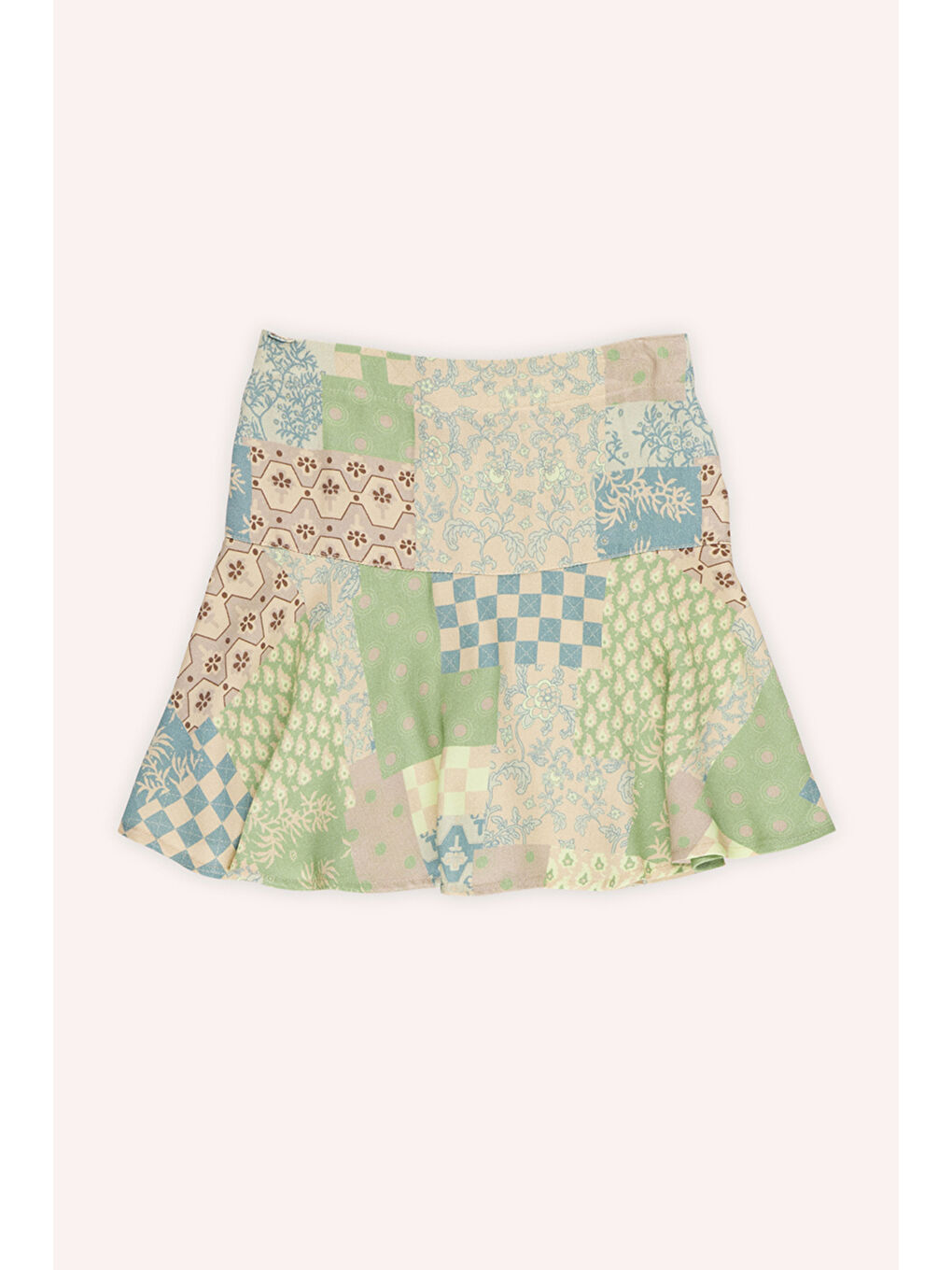 Kız Çocuk Desenli Bej Etek-1