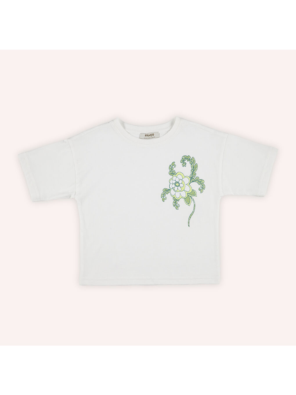 Kız Çocuk Baskılı Beyaz Tişört-4