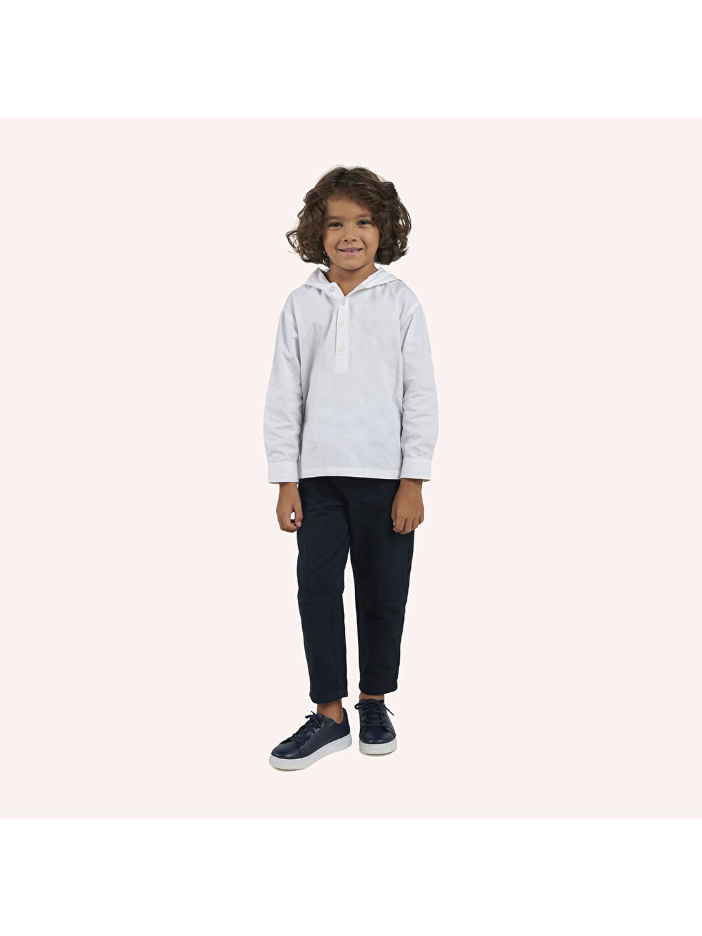 Erkek Çocuk Kapüşonlu Ekru Gömlek