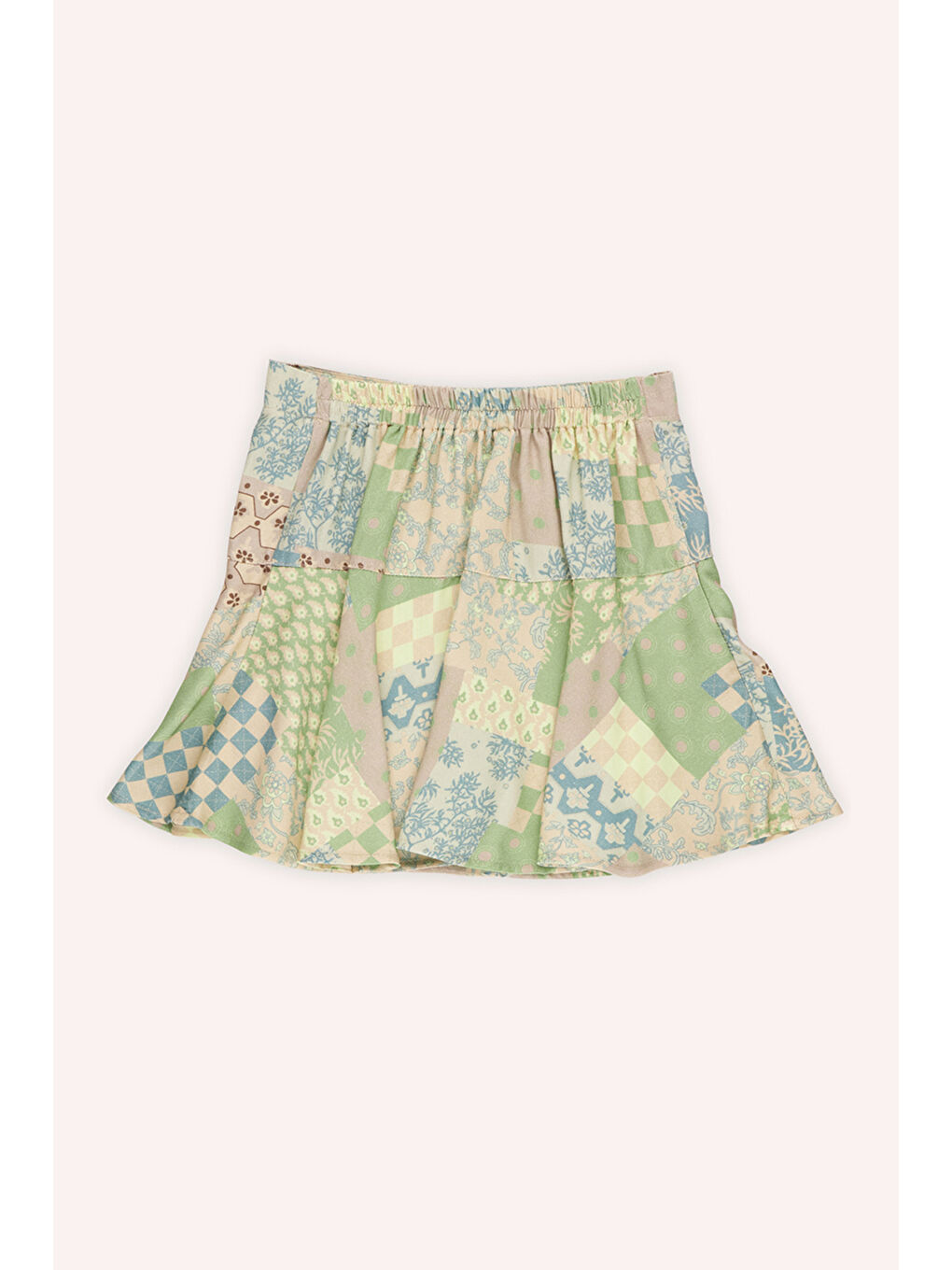 Kız Çocuk Desenli Bej Etek-3