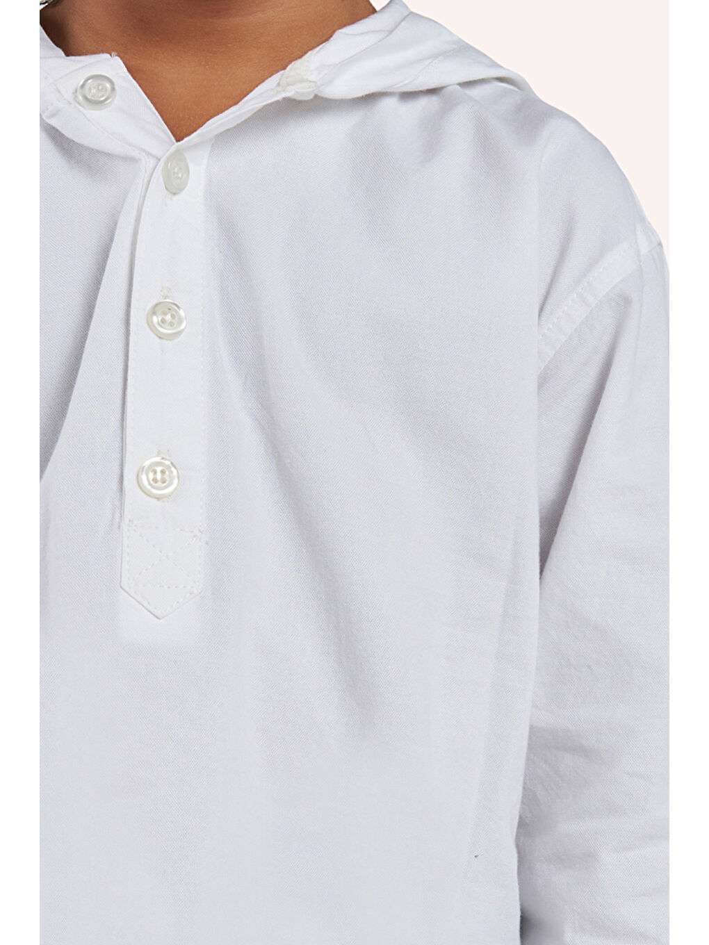 Erkek Çocuk Kapüşonlu Ekru Gömlek-1