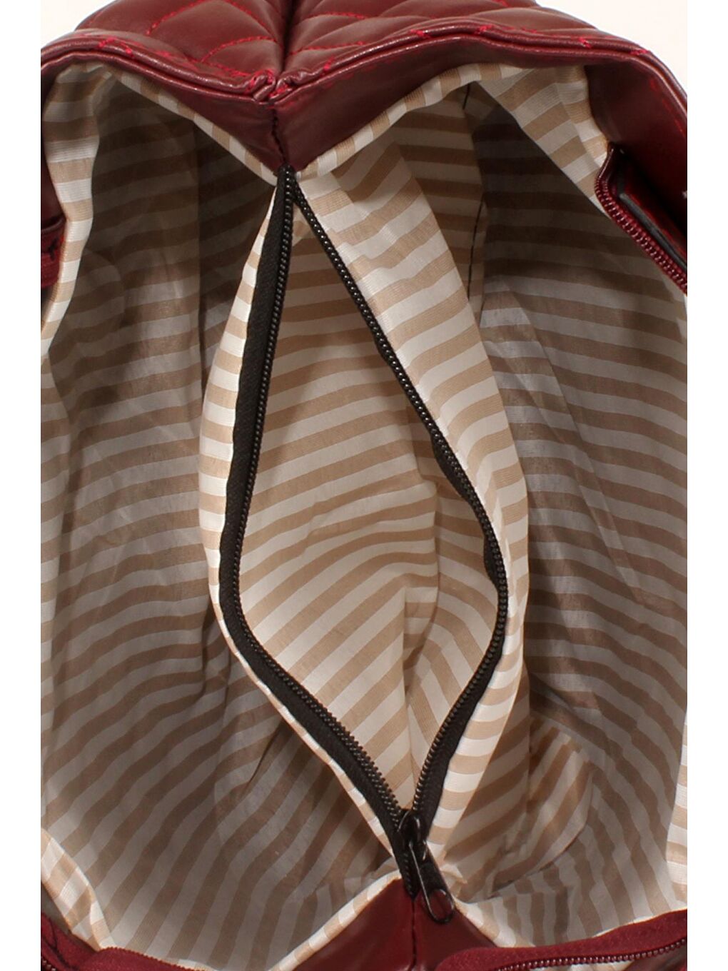 Bordo Kadın Yarı Zincir Askılı Tasarım Kapitoneli Omuz Çantası (10553)-2