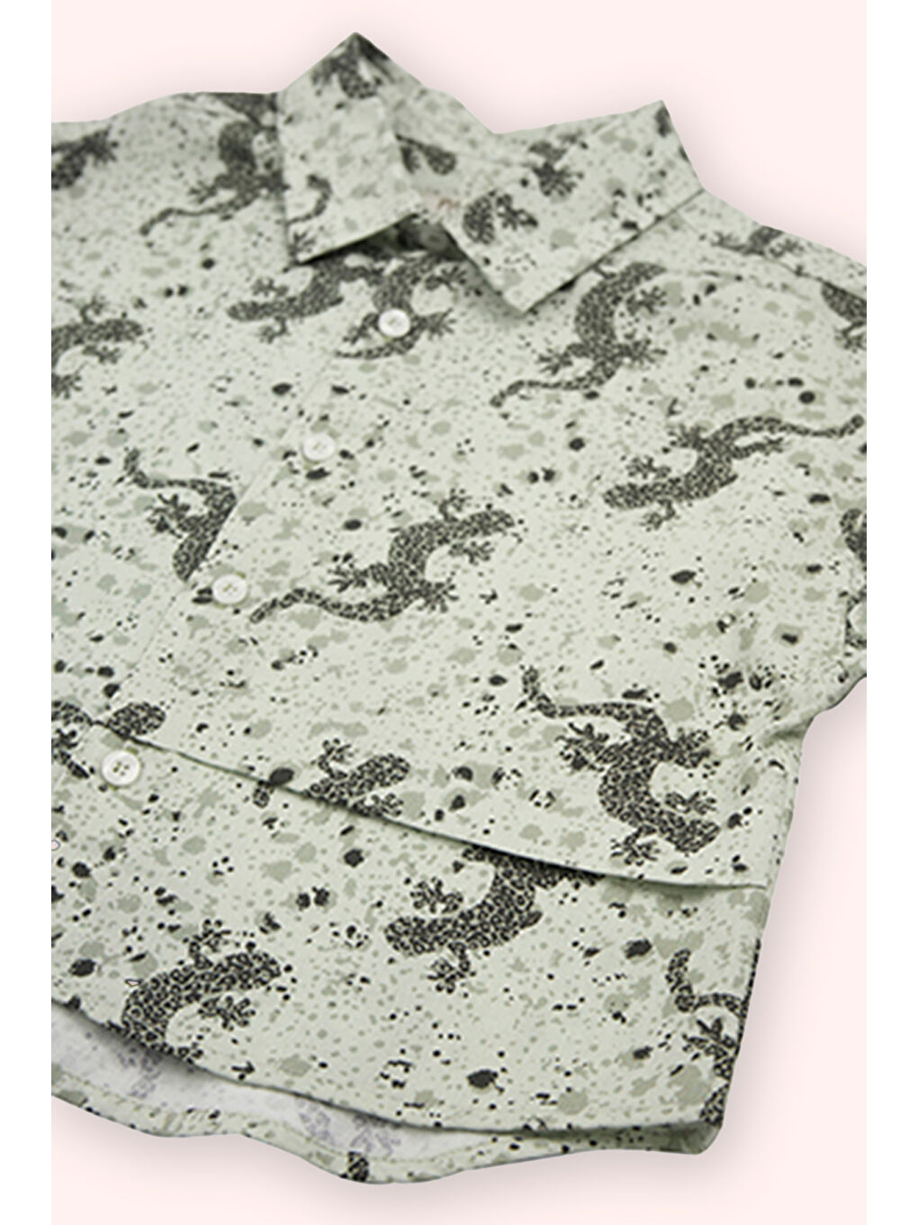 Erkek Bebek Baskılı Yeşil Gömlek-2