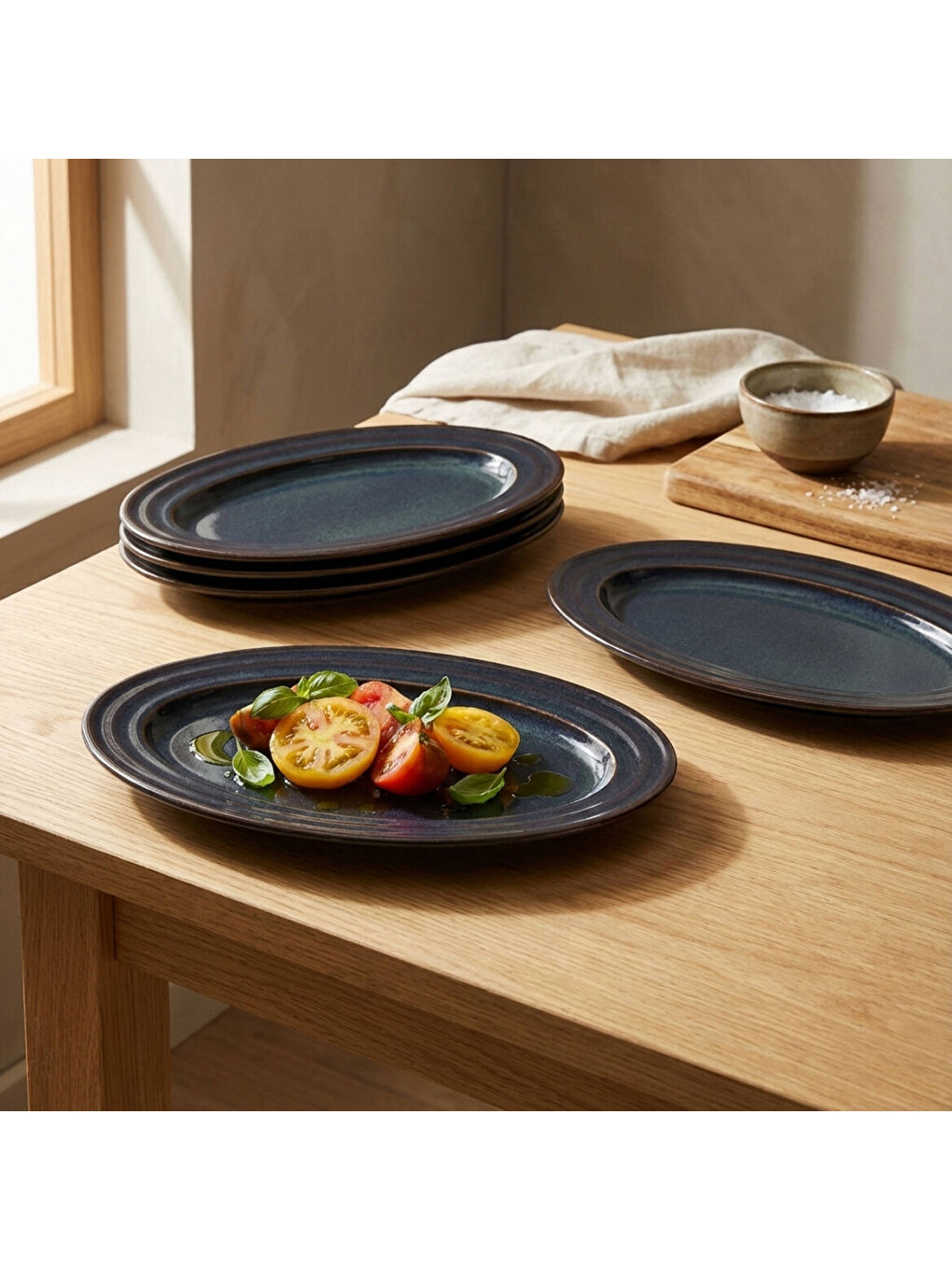 Ekru Güral 2 Adet 24 Cm Kayık Tabak Reaktif Oasis Vr 1131