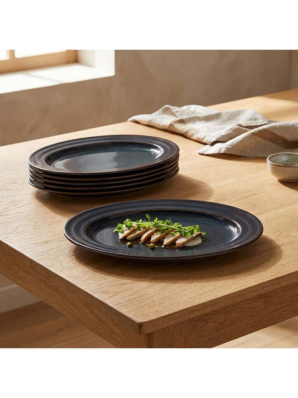 Ekru Güral 2 Adet 24 Cm Kayık Tabak Reaktif Oasis Vr 1131-4