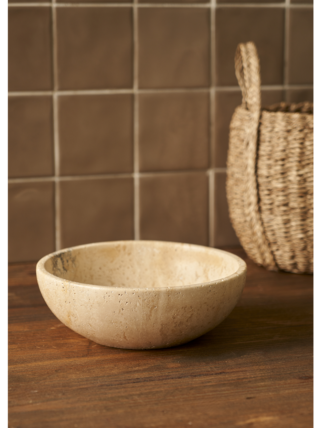 Bej Ephesus Traverten Dekoratif Kase Naturel (20x7 Cm)