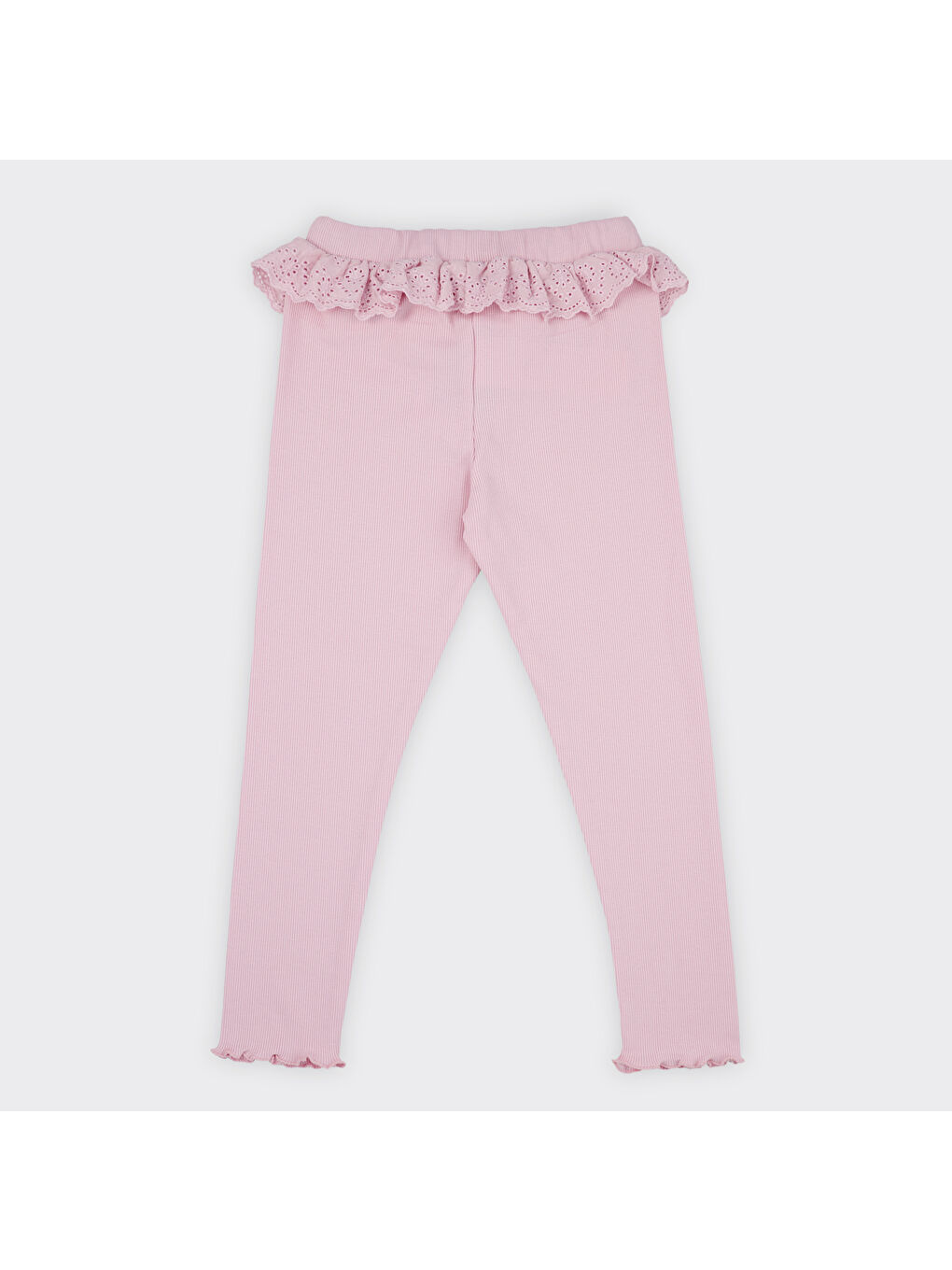 Kız Çocuk Dantel Detaylı Pembe Tayt-2