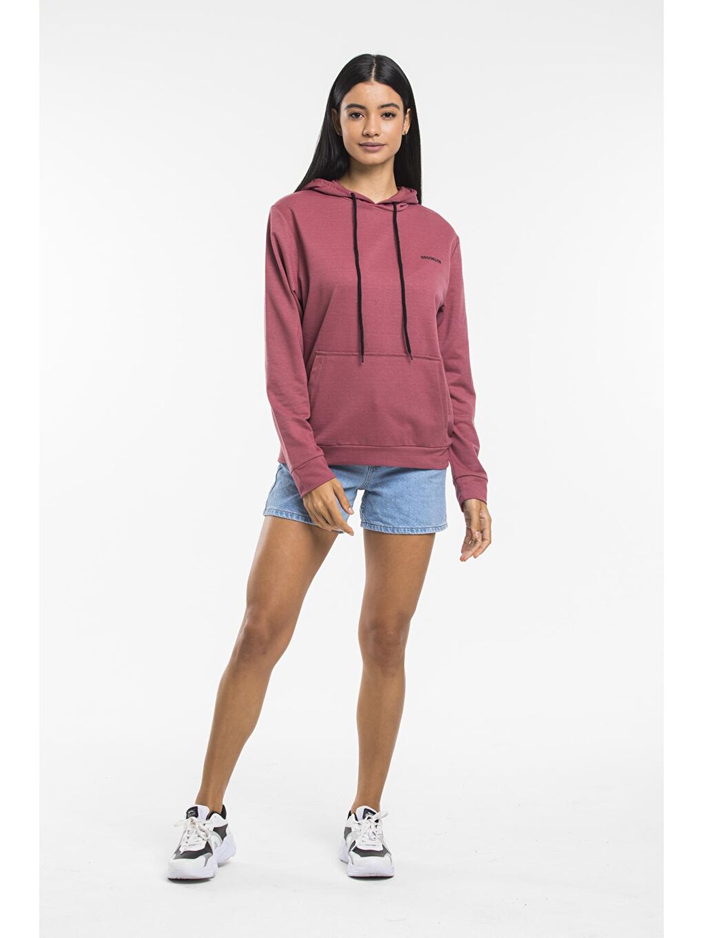 Süperlife Gülkurusu Kadın Kapşonlu Regular Fit Baskılı Sweatshirt SPR21K61