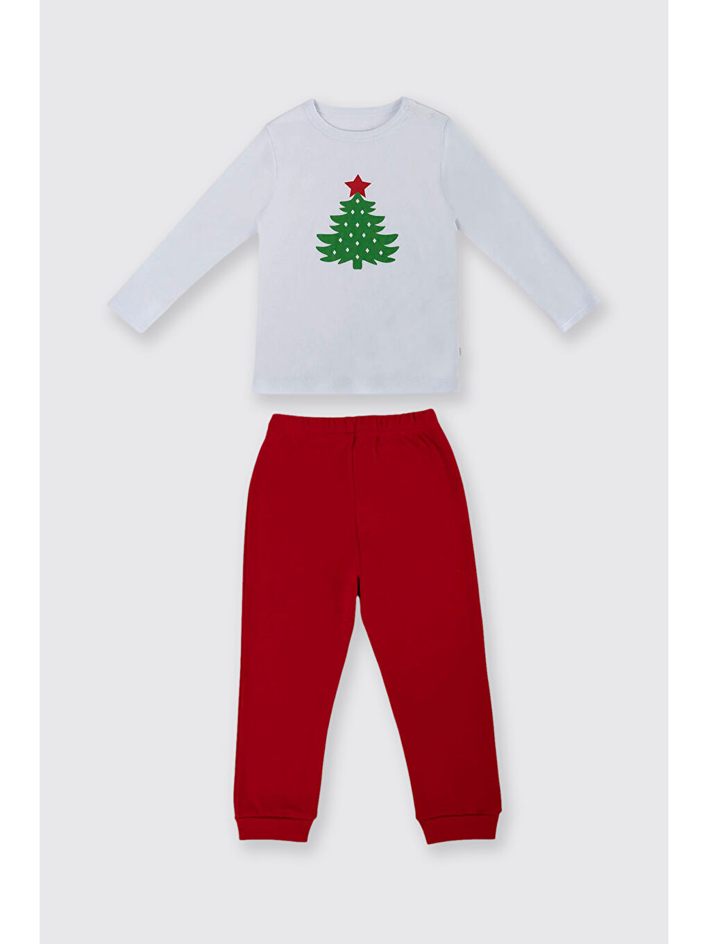 Yenidoğan Yılbaşı Konseptli Kırmızı Pijama Takımı