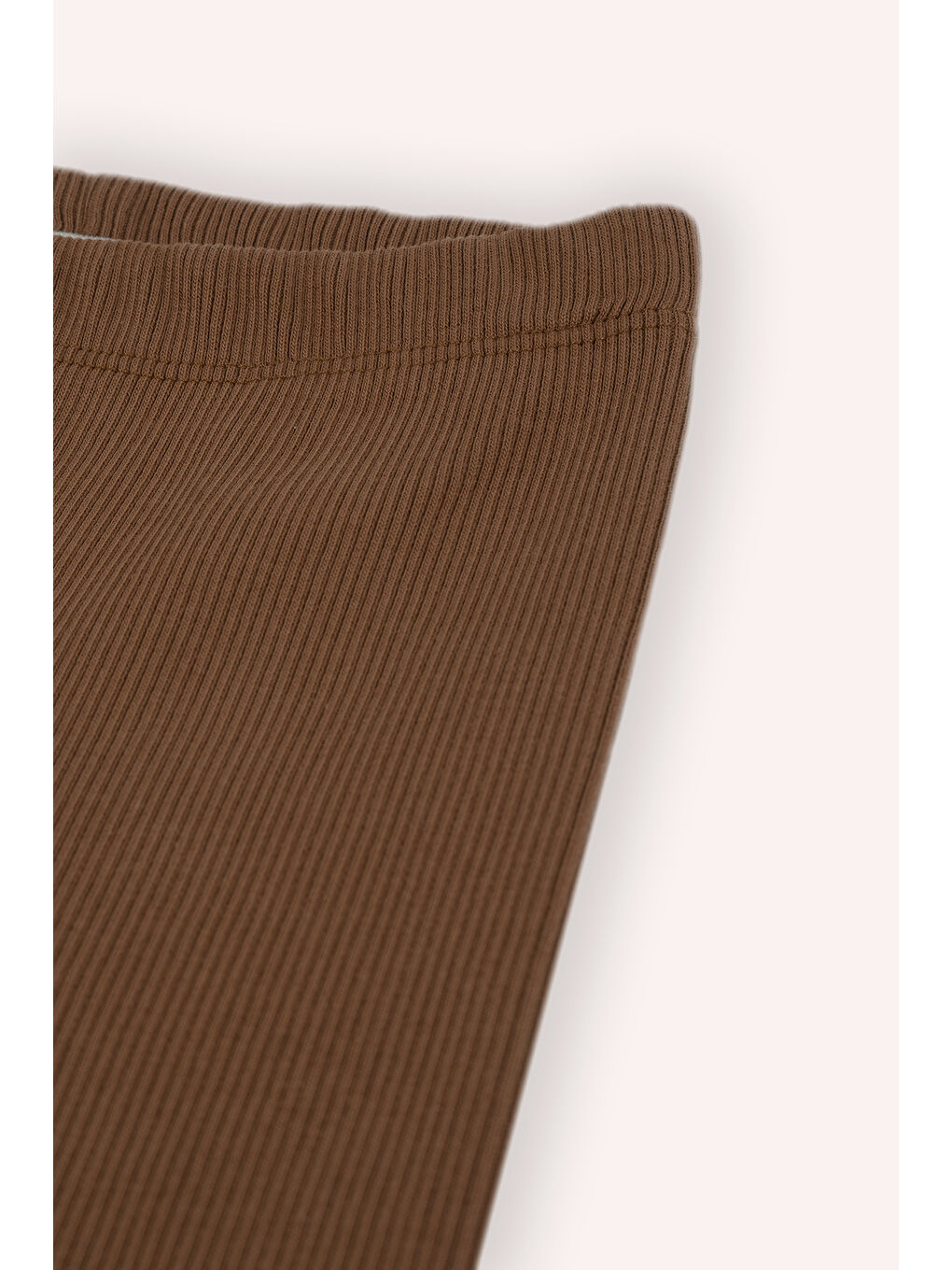 Sarı Kız Bebek Beli Lastikli Camel Bej 2'li Tayt Seti-1