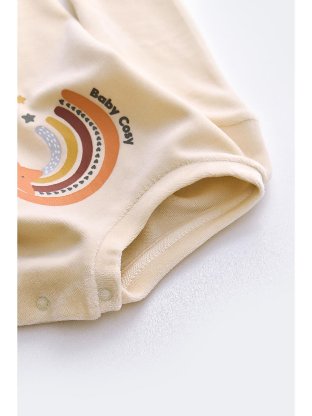 Bej Kadife Yıldız Desenli Alt & Üst Takım-3