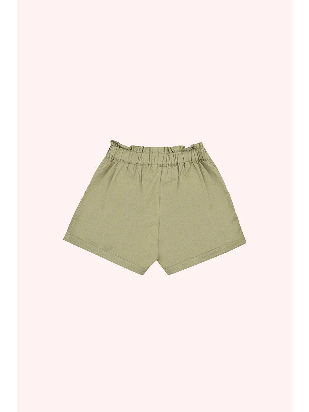 Kız Bebek Beli Lastikli Çıtçıtlı Cepli Haki Şort-2