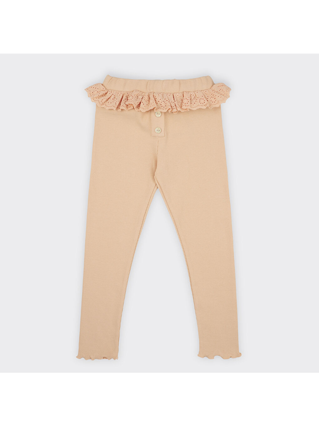 Pembe Kız Çocuk Dantel Detaylı Somon Tayt