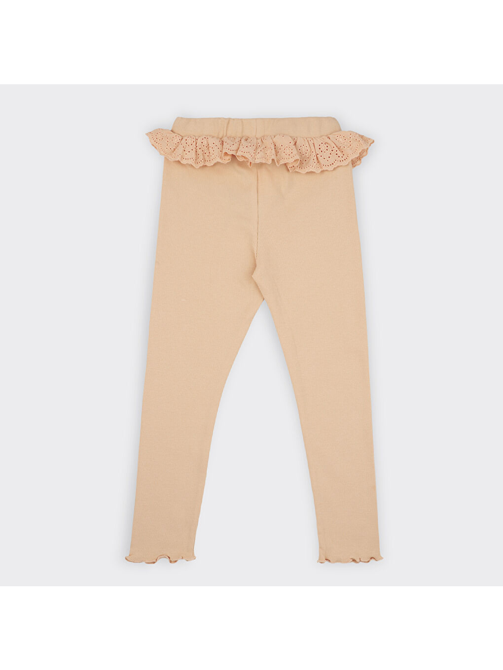 Pembe Kız Çocuk Dantel Detaylı Somon Tayt-2