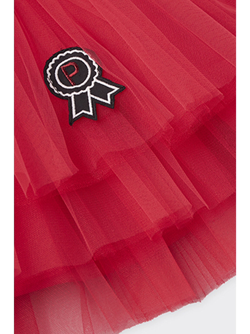 Kız Çocuk Aplikeli Kırmızı Tütü Etek-3
