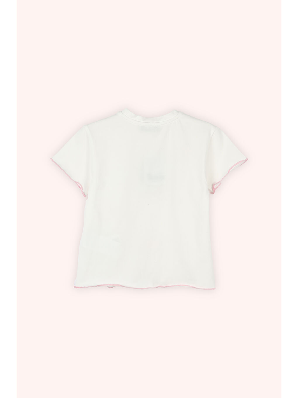 Kız Bebek Kol Ve Etek Ucuz Dikiş Detaylı Yumuşak Dokulu Ekru Tişört-2