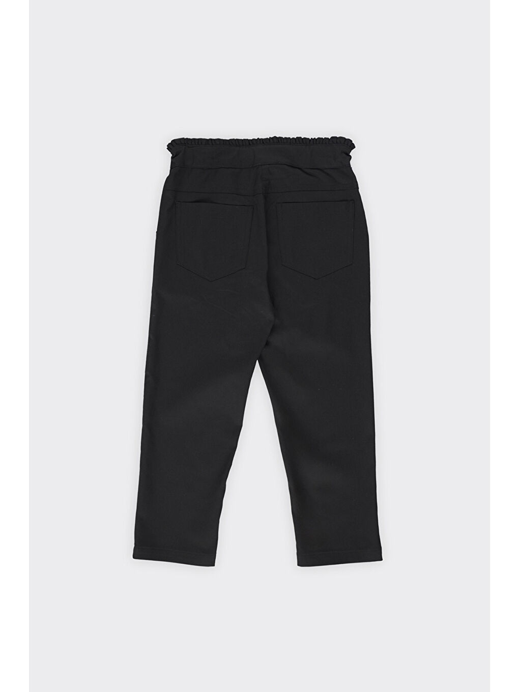 Kız Çocuk Kemeri Fırfır Detaylı Siyah Pantolon-2