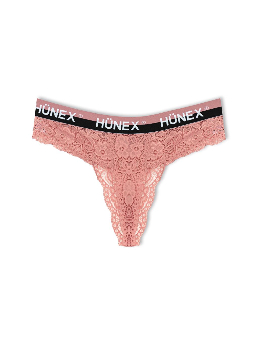 Bej Dantelli Yazılı Lastik Tanga Kadın Külot-1