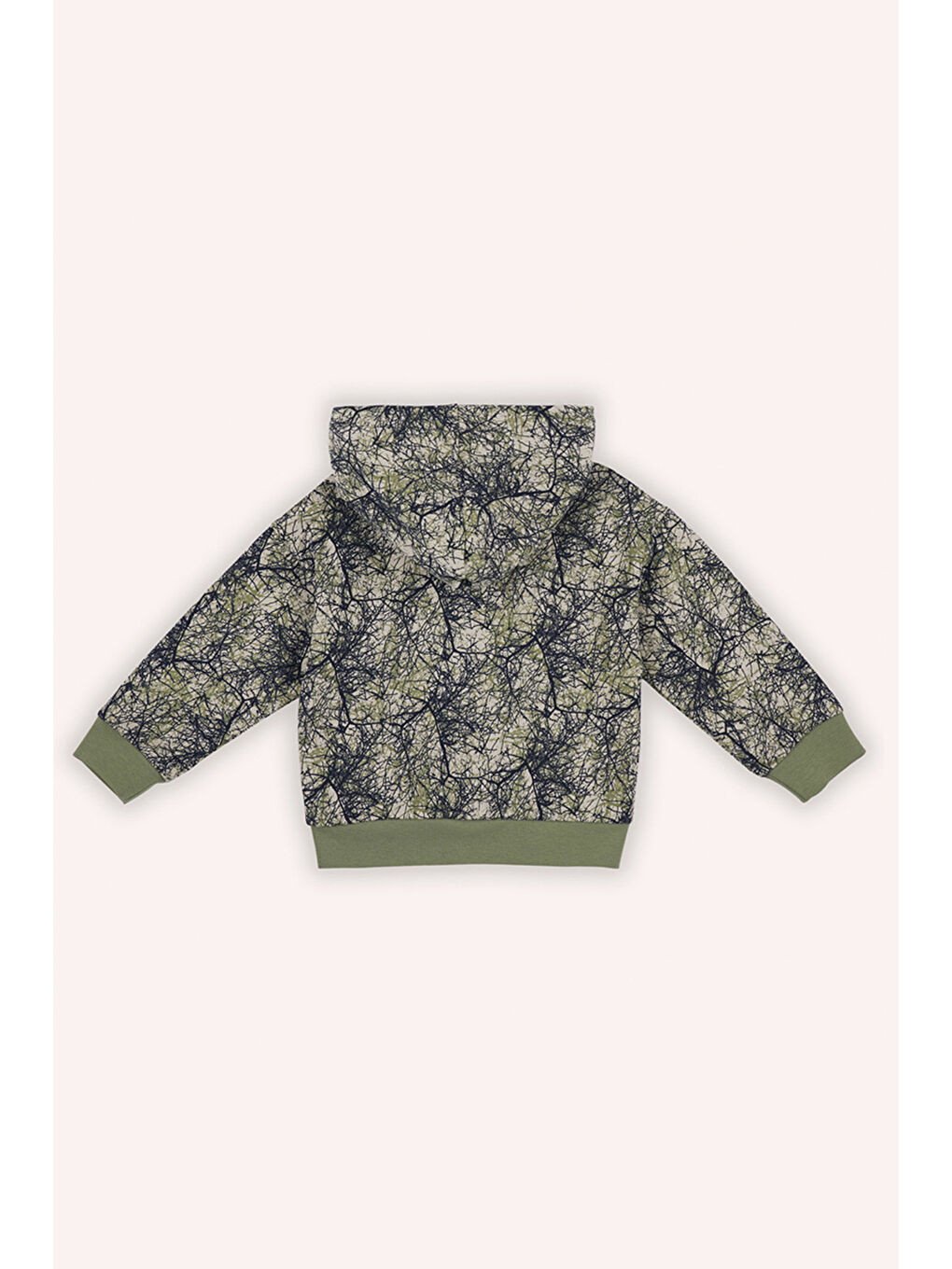 Erkek Bebek Baskılı Fermuarlı Bej Sweatshirt