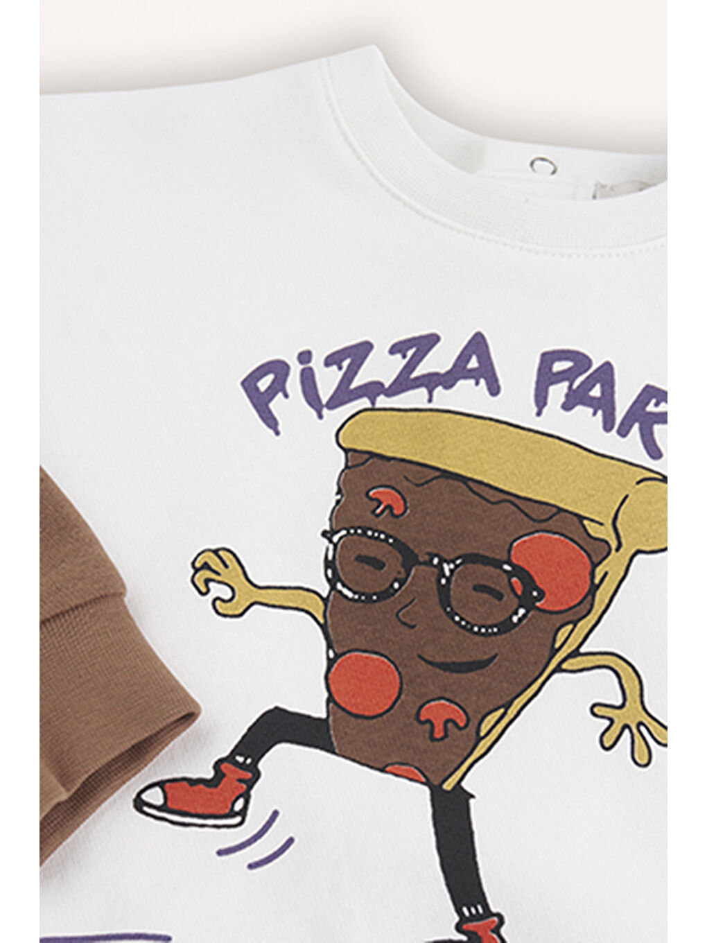 Erkek Bebek Baskılı Ekru Sweatshirt-2